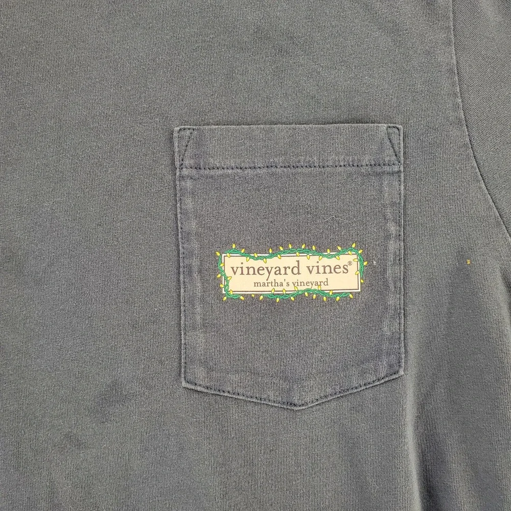 Vineyard Vines Shirt Boys Youth XL Navy Blue Graphic Martha's Vineyard Spellout‎